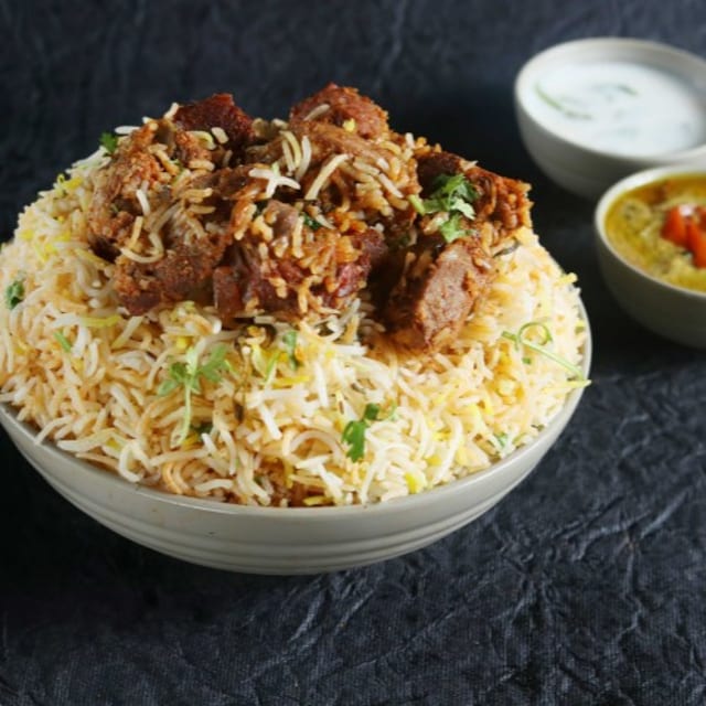 Goat Dum Biryani.