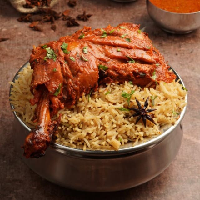 Tangdi Chicken Kabab Biryani.