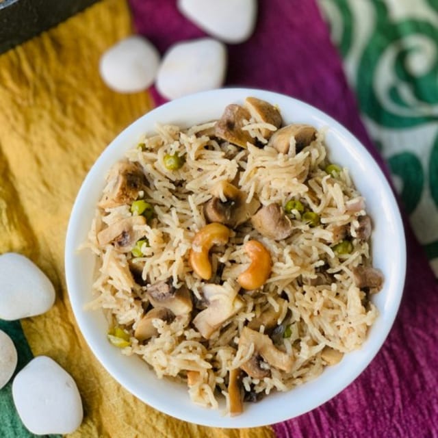 Mushroom Masala Pulav.