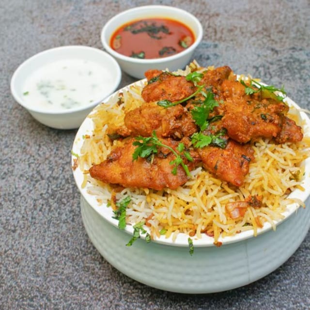 Mirchi Spl Fish Biryani.